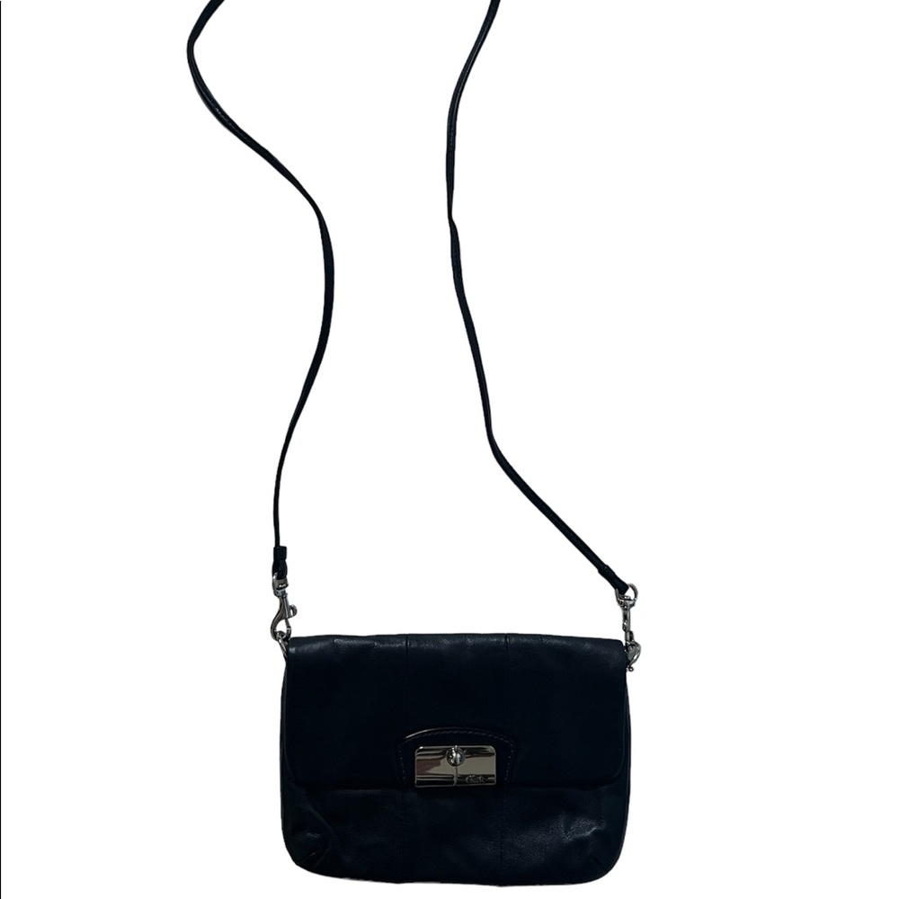 Coach leather crossbody bag with detachable strap
